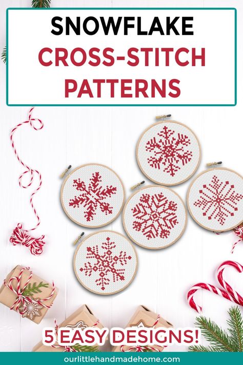 Stitch some Christmas magic with the Snowflake Ornament Collection, a set of 5 Cross-Stitch Patterns! Beginner-friendly designs for a cozy, handmade holiday. Cross Stitch Christmas Ornaments Pattern, Small Snowflake Cross Stitch, Mini Snowflake Cross Stitch Pattern, Christmas Crosstich Patterns Free, Free Snowflake Cross Stitch Pattern, Snowflakes Cross Stitch, Cross Stitch Ornaments Christmas, Diy Cross Stitch Ornaments, Free Cross Stitch Christmas Ornaments