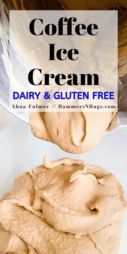 This delicious, creamy homemade coffee ice cream takes 30 minutes to prepare and is naturally dairy and gluten-free! Dairy Free Coffee Ice Cream, Homemade Coffee Ice Cream, Coffee Ice Cream Recipe, Dairy Free Salads, Dairy Free Coffee, Dairy And Gluten Free, Dairy Free Snacks, Cookies Gluten Free, Dairy Free Breakfasts