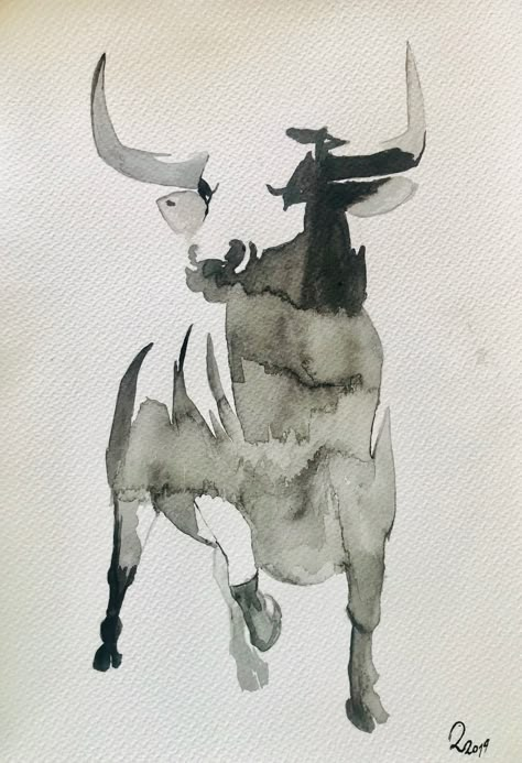 Bull Drawing Simple, Bull Art Drawing, Bull Watercolor, Bull Drawing, Bull Artwork, Angus Bull, Taurus Art, Bull Painting, Bull Art