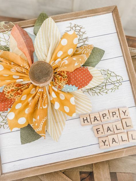 Fall Crafts For Adults, Sunflower Crafts, Fall Arts And Crafts, Diy Outdoor Decor, Fall Halloween Crafts, Fall Crafts Diy, Scrap Fabric, Autumn Crafts, Fall Projects