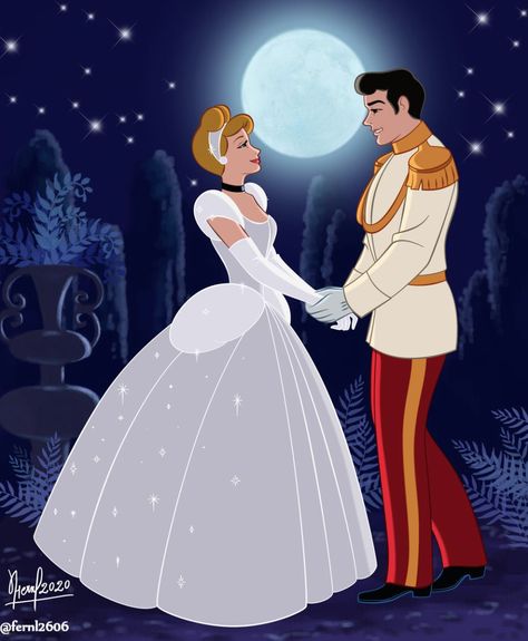 Cinderella and Prince Charming in Magic Night Walt Disney Cinderella, Disney Romance, Cinderella Prince, Disney Princesas, Magic Night, Cinderella And Prince Charming, Belle And Beast, Disney Princesses And Princes, Disney Fanart