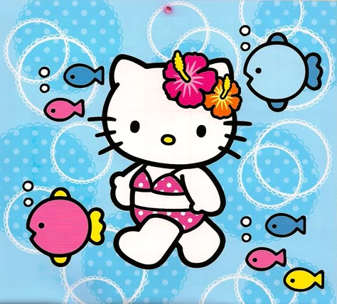 Fun in the ocean Tropical Core, Hello Wallpaper, Images Hello Kitty, Charmmy Kitty, Hello Kitty Images, Kitty Drawing, Hello Kit, Hello Kitty Backgrounds, Hello Kitty Drawing