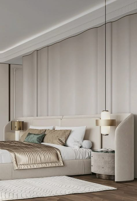 Luxury Apartment Bedroom, Hotel Headboard, Minimalism Interior Design, English Classic, Bedroom Interior Design Luxury, Ceiling Design Bedroom, Master Room, Bedroom Panel, Bedroom Bed Design