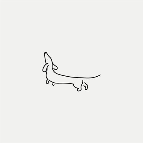 Daschund Tattoo, Arte Dachshund, Tatoo Dog, Dachshund Tattoo, Pola Macrame, Illustration Dog, Outline Tattoo, Drawing Dog, Grooming Shop