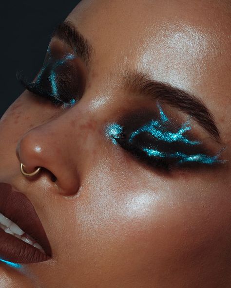 Mermaid Fantasy Makeup, Kali Ledger, Lighting Storm, Special Occasion Makeup, Drag Makeup, Dope Makeup, Winter Makeup, Mermaid Makeup, Stage Makeup