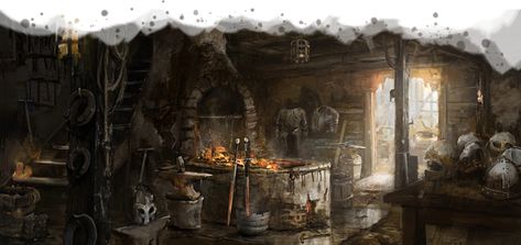 Homebrewery Images - homebrewery post - Imgur Fantasy Forge Concept Art, Fantasy Shop, Fantasy City, Art Competitions, Dnd Art, Fantasy Setting, Fantasy Places, Matte Painting, Fantasy Concept Art