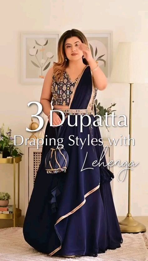 Dupatta Draping Style, Dupatta Draping Styles, Dupatta Styling, Dupatta Draping, Draping Styles, Dupatta Style, Saree Wearing Styles, Indian Clothing Store, Indian Outfits Lehenga