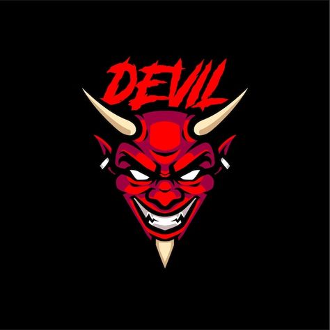 Gaming Logo Design Graphics, Red Devils Logo, Devil Logo Design, Devil Photos, Devil Images, Random Logo, Devil Logo, Mandala Tattoos For Women, Logo Edit