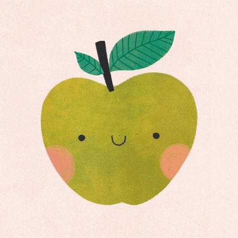 Cute Apple Illustration, Apple Illustration Art, Apple Illustration Design, Cute Apple Drawing, Apples Drawing, Apples Illustration, Apple Drawing, A For Apple, Apple Illustration