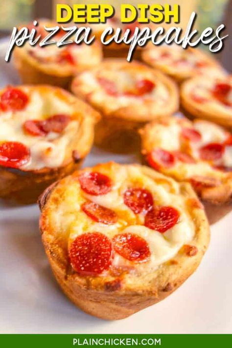 Weekly Meal Plan - Plain Chicken Muffin Pan Recipes, Pizza Cupcakes, Pizza Ideas, Muffin Tin Recipes, Plain Chicken, Crescent Roll Recipes, Pizza Bites, Deep Dish Pizza, Breakfast Pizza