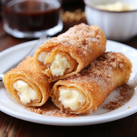 Delicious Keto Crispy Cinnamon Cream Cheese Roll-Ups Crispy Cinnamon Rolls, Cheese Roll Ups Keto, Cinnamon Cream Cheese Roll Ups, Cream Cheese Roll Ups, Keto Wraps, Cheese Roll Ups, Keto Pie, Cream Cheese Roll Up, Awesome Desserts