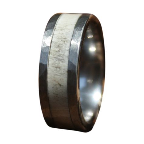 Tungsten Deer Antler Ring with Hammered Edge - Rugged and Strong for the Man's man in your life! Antler Wedding Ring, Antler Engagement Ring, Deer Antler Wedding Rings, Deer Antler Wedding Band, Deer Antler Wedding, Antler Rings, Antler Wedding Rings, Camo Rings, Deer Antler Ring