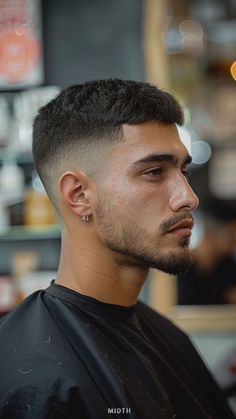 Short Man Haircut Fade, Side Fade Short Haircut Men, Men Fades Haircuts, Short Hairstyles Men Fade Haircut Styles, Men Haircut Mid Fade, Mid Fade With Beard, Short Haircut Men Black, Med Fade Haircut Men, Short Hair Cuts Men Fade