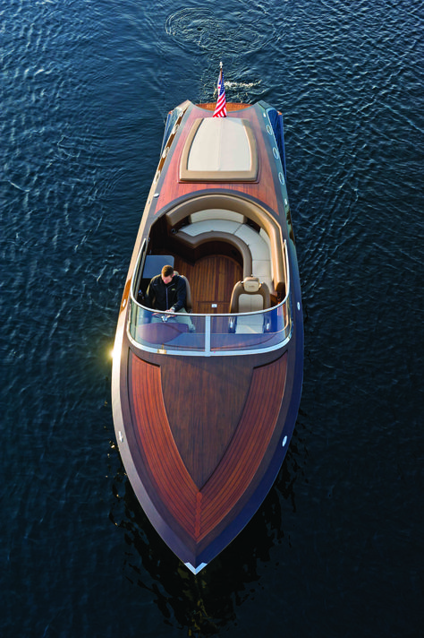 The powerful beauty of a Coeur 340 "Pure" custom built wooden boat by Coeur d'Alene Custom Wood Boats Riva Boot, Wooden Speed Boats, Mahogany Boat, Riva Boat, Runabout Boat, Classic Wooden Boats, Motor Boat, Wooden Boat Plans, Vintage Boats