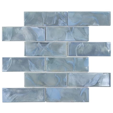 Elida Glass Oasis Blue Subway Brick Wall Tiles, Brick Mosaic, Tile Covers, Glass Brick, Mosaic Wall Tiles, Blue Swirl, Tile Wall, Glass Mosaic Tiles, Color Tile