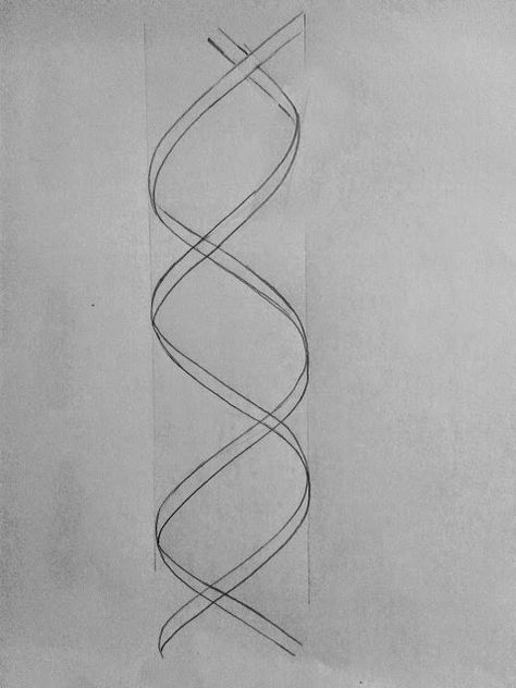 DRAW IT NEAT : How to draw DNA How To Draw Dna Step By Step, Drawing Biology, Tutorials On Drawing, Dna Drawing, Blue And White Lamp, Biology Diagrams, Science Board, Journal Drawing, 3d Printing Architecture