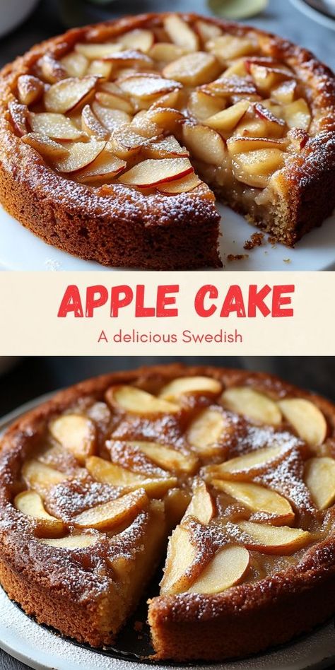 🍏 Swedish Apple Cake 🍰  Indulge in this delightful Swedish Apple Cake that celebrates the natural sweetness of apples! With a tender, buttery base and spiced apple filling, this cake is perfect for any occasion. Easy to make and absolutely delicious, it’s a must-try dessert for apple lovers!  Ingredients: Apples, flour, sugar, butter, eggs, cinnamon, and vanilla.  👉 Bake this cozy cake today and enjoy a taste of Sweden!  🔖 Hashtags: #SwedishAppleCake Swedish Apple Cake Recipe, Healthy Apple Desserts, Apple Recipes Easy, Classic Apple Pie, Apple Dessert Recipes, Apple Cake Recipes, Apple Filling, Cake Bars, Apple Desserts