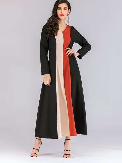 Color Block Dress Pattern, Diy Teas, Arabian Dress, Color Blocking Outfits, Natural Clothing, Color Block Dress, Dress Sleeve Length, Dress Woman, Clothing Designs