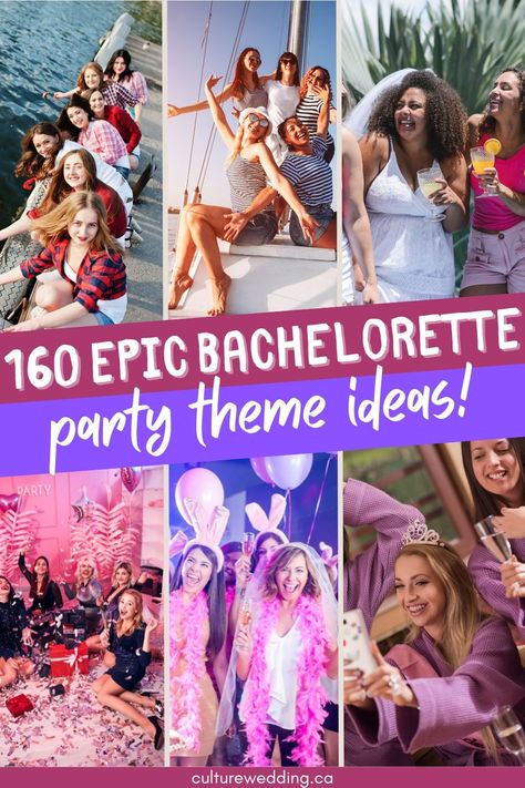 160 Cute Bachelorette Party Themes To Encourage A Fun Time Bachelorette Party Themes Wigs, Different Bachelorette Party Themes, Bachelorette Party Themes Non Alcoholic, Hilarious Bachelorette Themes, Bachelorette Weekend Theme Ideas, City Themed Bachelorette Party, Bachlorette Party Ideas Themes Funny, New Girl Themed Bachelorette Party, Bachelorette Party Theme Days