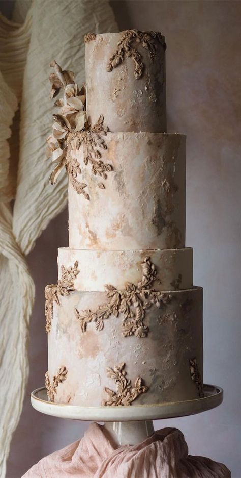 50 Artistic Masterpiece Wedding Cakes : Elegant Neutral Textured Cake Wedding Cake Neutral, Ethereal Wedding Cake, Chocolate Dipped Cherries, Textured Cake, Cakes Elegant, Wedding Cake Art, Angela Rose, Wedding Cakes Elegant, Fondant Wedding Cakes