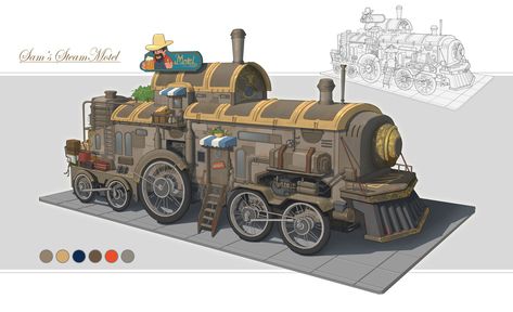 Steampunk Drawing, Dieselpunk Vehicles, Steampunk Vehicle, Steampunk City, Steampunk Airship, Dnd Dragons, Modern Magic, Entertainment Design, Adventure Gear