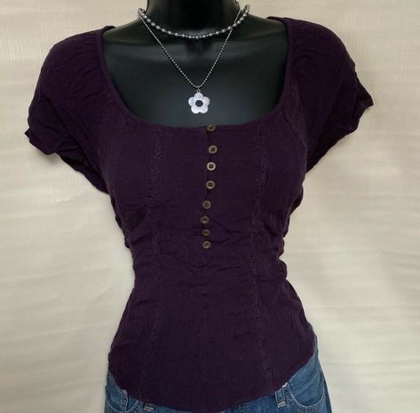 Dark Purple Outfit, 2000s Outfits, 2000s Fashion Outfits, 2000s Fashion, Dream Clothes, Dark Purple, Cute Tops, Outfit Inspirationen, Pretty Outfits