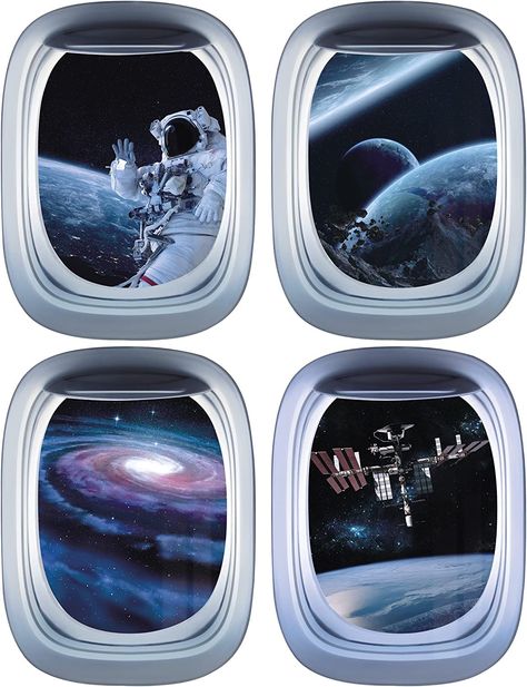 PRICES MAY VARY. 🌌3D Planet Decal for Children Bedroom : This 3D space module is perfect for kids bedroom decoration.Because of the the galaxy astronaut planet satellite.The tech rich wall stickers that can satisfy children's imagination of outer space. 🪐Outer Space Scenes: The solar system wall decal is suitable for decorate the study room ,kids bedroom, living room, classroom, windows, or even in the hallway to greet visitors.It could be a focus on your wall. 🗺Easy to Peel and Stick: Just p Spaceship Interior Bedrooms, Space Wall Painting, Spaceship Room, Solar System Wall Decal, Astronaut Sticker, Grandkids Room, Space Activities For Kids, Space Wall Decals, Space Classroom