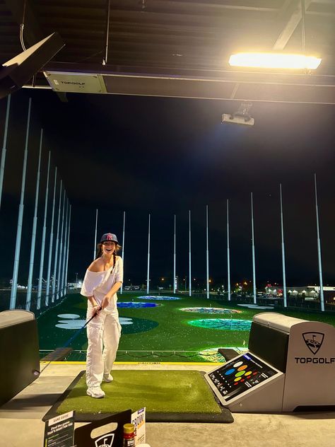 topgolf outfit vibe aesthetic white cargo pants off the shoulder cut tshirt baseball trucker hat braids hoops silver snd gold jewelry Topgolf Outfit, Hat Braids, White Cargo Pants, Vibe Aesthetic, Hoops Silver, Aesthetic White, Baseball Trucker Hat, Shoulder Cut, Fun Time