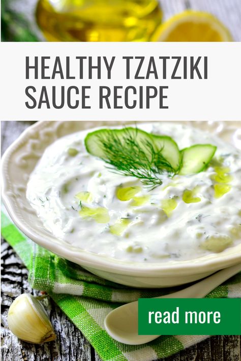 healthy tzatziki recipe Best Tzatziki Sauce Recipe, Lemon Roasted Potatoes, Greek Tzatziki, Veggie Sticks, Greek Yogurt Sauce, Tzatziki Sauce Recipe, Homemade Tzatziki Sauce, Tzatziki Recipes, Homemade Tzatziki