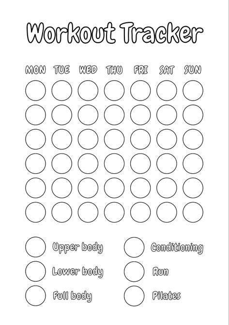 A simple monthly workout tracker! Free Printable Fitness Tracker, Monthly Tracker Template, Workout Chart Tracker, Workouts Tracker, Workout Calender, Workout Calendar Printable, Weekly Gym Workouts, Gym Tracker, Month Tracker