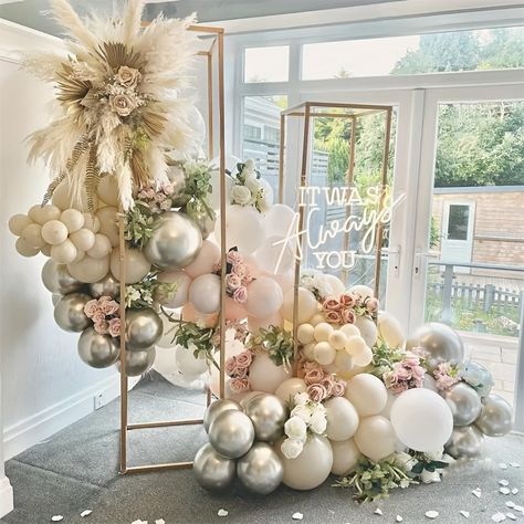 Faster shipping. Better service White Balloon Garland, Champagne Balloons, Blowing Up Balloons, Bride Shower, Birthday Balloon Decorations, Custom Balloons, Boho Wedding Decorations, White Balloons, Arch Kit