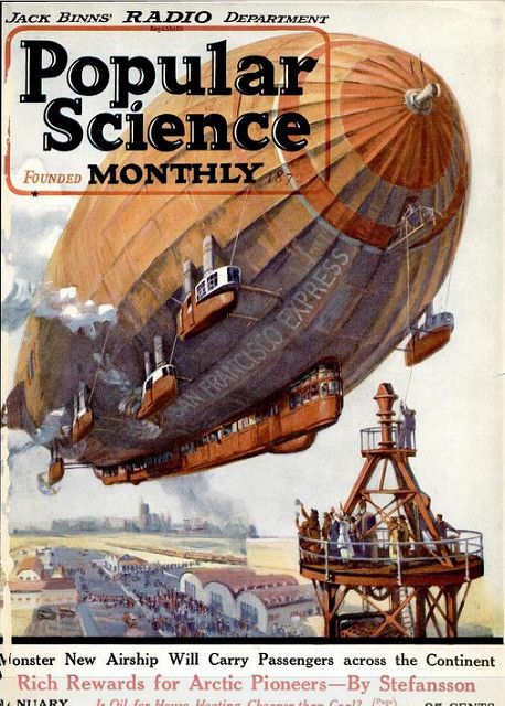 Zeppelin Airship, Steampunk Airship, Bd Art, Science Magazine, Popular Mechanics, Popular Science, Alternate History, Steampunk Design, Science Fiction Art