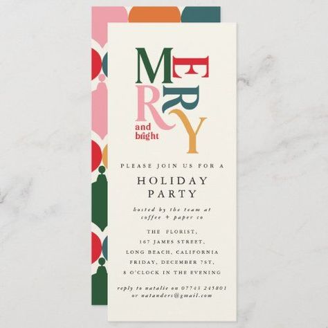 Merry And Bright Christmas Party, Hosting Holiday Party, Christmas Marketing, Christmas Party Poster, Corporate Christmas Parties, Corporate Holiday Cards, Corporate Holiday Party, Christmas Card Illustration, Christmas Campaign