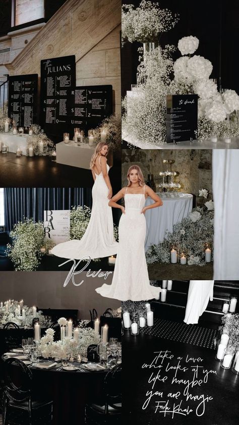 Winter Wedding Themes, Black And White Wedding Theme, Dream Wedding Decorations, White Wedding Theme, Wedding Themes Winter, Future Wedding Plans, Black White Wedding, Wedding Theme Colors, Classy Wedding