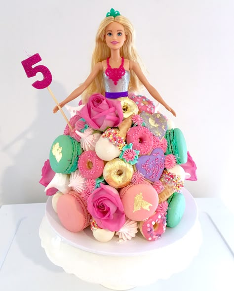 Birthday Cakes Barbie, Barbie Doll Cake Design, Cake Design For Birthday, Barbie Birthday Cakes, Cupcakes Barbie, Doll Cake Design, Barbie Chocolate, Katherine Sabbath, Dolly Varden Cake