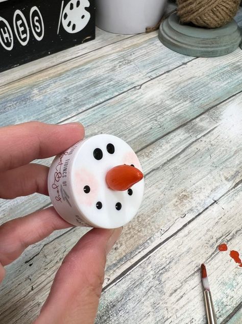 DIY Snowman Tea Light Candle - Creating Through Chaos Ceramic Snowman Candle Holder, Tea Light Crafts Ideas, Snowmen Tea Lights, Tea Light Snowman Ornament, Christmas Tea Lights, Snowman Tealight Ornament, Tea Lights Ideas, Tea Lights Diy, Snowman Tealight