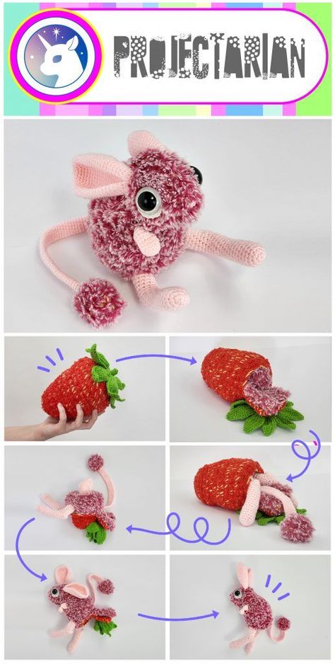 Craft Twinkle the Strawberry Jerboa with our free pattern for a reversible amigurumi! This charming project is perfect for all skill levels and adds a playful touch to your collection. Explore our extensive range of free and paid crochet patterns for more fun projects!. #Amigurumi_Patterns #Reversible_Amigurumi #Amigurumi_Dog #Easy_Crochet_Hat Reversible Amigurumi, Crochet Strawberry, Textured Yarn, Learn How To Crochet, Fun Crochet Projects, Amigurumi Free Pattern, Learn To Crochet, How To Crochet, Crochet Patterns Amigurumi