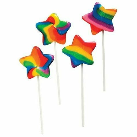 Suckers Lollipops, Chocolate Suckers, Star Swirl, Star Lollipops, Care Bear Party, Rainbow Lollipops, Swirl Lollipops, Food Candy, Lollipop Candy