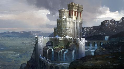 ArtStation - Snowy Stronghold, Andrew Ryan Castle Names, Chateau Medieval, Castle Art, Castle Designs, 다크 판타지, Fantasy City, Fantasy Castle, Fantasy Setting, Fantasy Places