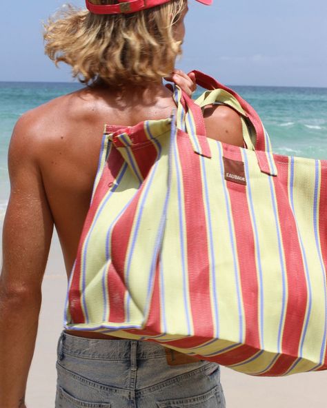 Vacay Travel Recycled Nylon Bag | EAU BAGS Surf Merch, Beach Setup, Summer Beach Bags, Robin Outfit, 80s Sport, Boat Wedding, Canvas Beach Bag, Summer Tote Bags, Summer Tote