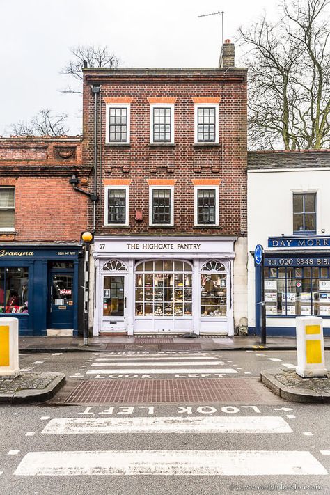 Highgate Cafe in London London Townhouse Exterior, London Buildings Architecture, London Downtown, Highgate London, English Street, London Walks, Cafe Apartment, London Apartments, Uxbridge London