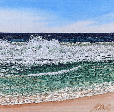 Alison Holt - textile artist Countryside Art, Nautical Quilt, Beach Quilt, Freehand Machine Embroidery, Landscape Art Quilts, Free Motion Embroidery, Fabric Wall Art, Textile Fiber Art, Embroidery Shop