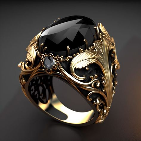 Fantasy Jewelry Magic, Fantasy Ring, Mens Rings Fashion, Boys Jewelry, Mens Gold Jewelry, Vintage Style Rings, Magical Jewelry, Men's Jewelry Rings, 판타지 아트