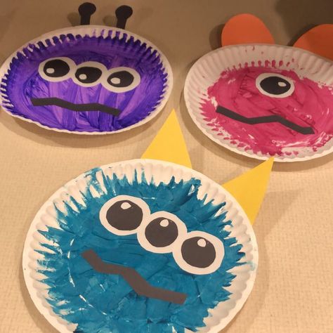 Glad Monster Craft, Monster Art Projects For Preschool, Prek Monster Crafts, Monster Art For Preschool, Monster Art Activities For Preschool, The Very Hungry Worry Monsters Activities, Monster Faces Craft, Emotion Monster Craft, Monsters Crafts For Preschool