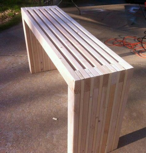 Diy Console, Diy Console Table, Into The Wood, Diy Holz, Wooden Bench, Into The Woods, Décor Diy, Outdoor Indoor, Modern Outdoor