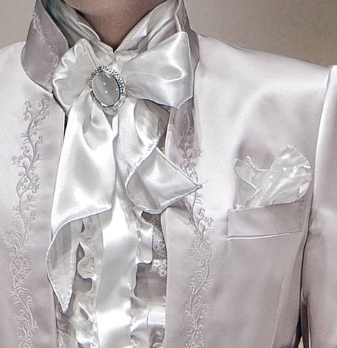 White Male Wedding Suit, White Prince Outfit Aesthetic, Prince Groom Suit, White Suit Aesthetic Men, White Goth Outfit Men, White Suit Male, Prince Outfits Aesthetic, White Goth Dress, Fantasy Prince Outfit