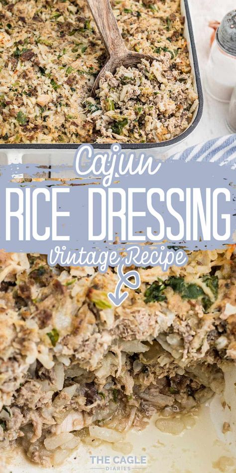 Rice Dressing Recipe Thanksgiving, Louisiana Rice Dressing, Cajun Dressing Thanksgiving, Cajun Rice Dressing Louisiana, Old Cajun Recipes, Rice Dressing Cajun, Rice Dressing Louisiana, Cajun Dressing Recipe, Cajun Rice Dressing Recipe