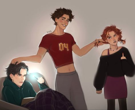 James And Albus Potter, Harry Potter Fan Art Hinny, Harry And Lily Luna, James Albus And Lily Potter, James Lily And Harry Fan Art, James And Lily Potter Fan Art, Lily Luna Potter Fan Art, James Sirius Potter Fanart Next Gen, Luna And Harry Fan Art