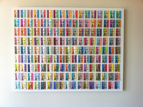 A Cherished Memory: Creative Ways to Save Concert Ticket Stubs Concert Ticket Display, Ticket Collage, Pantone Swatch, Ticket Display, Diy Large Wall Art, Seashell Display, Relaxing Decor, Bus Ticket, Swatch Book