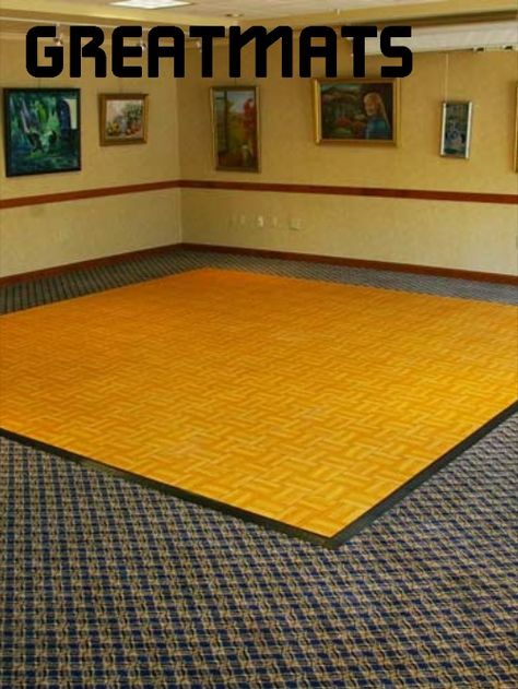 Portable dance floors are a great option for dance studios, cheerleading facilities, and home use. This style of flooring is available in multiple configurations, including roll, tile, and mat formats.  Making use of portable flooring for dance is easy, as the installation is a DIY process. You can put together the floors in very little time. Because this type of floor does not require adhesive during installation, you can pick up and store the parts when they are not in use. Portable Flooring, Dance Floor Ideas, Event Flooring, Plastic Floor Tiles, Gym Space, Portable Dance Floor, Make A Mobile, Dance Studios, Home Dance